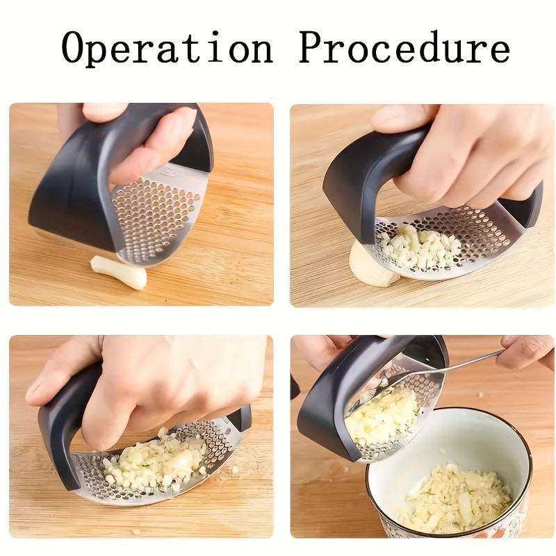 Garlic Press: Rocker Metal Garlic Mincer, Washable Kitchen Gadget, Perfect for Crushing Garlic