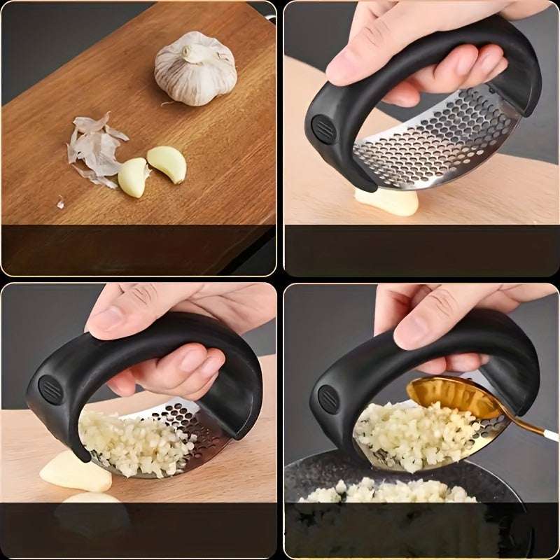 Garlic Press: Rocker Metal Garlic Mincer, Washable Kitchen Gadget, Perfect for Crushing Garlic