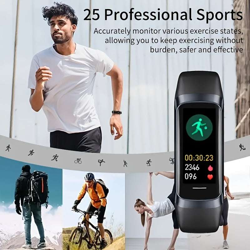 Smart Watch Fitness Tracker - 1.1" Amoled Display, Ultra-Thin C60 25+ Sports Modes, Step & Calorie Counter for Android & for iPhone, Silicone Band, Pink, Activity Tracker, Women Men