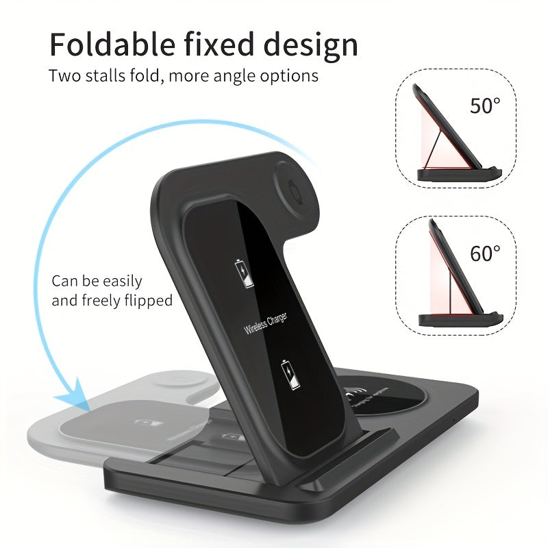 3-in-1 Fast Wireless Charger Stand for iPhone, Apple Watch, and AirPods  Great Gift Idea