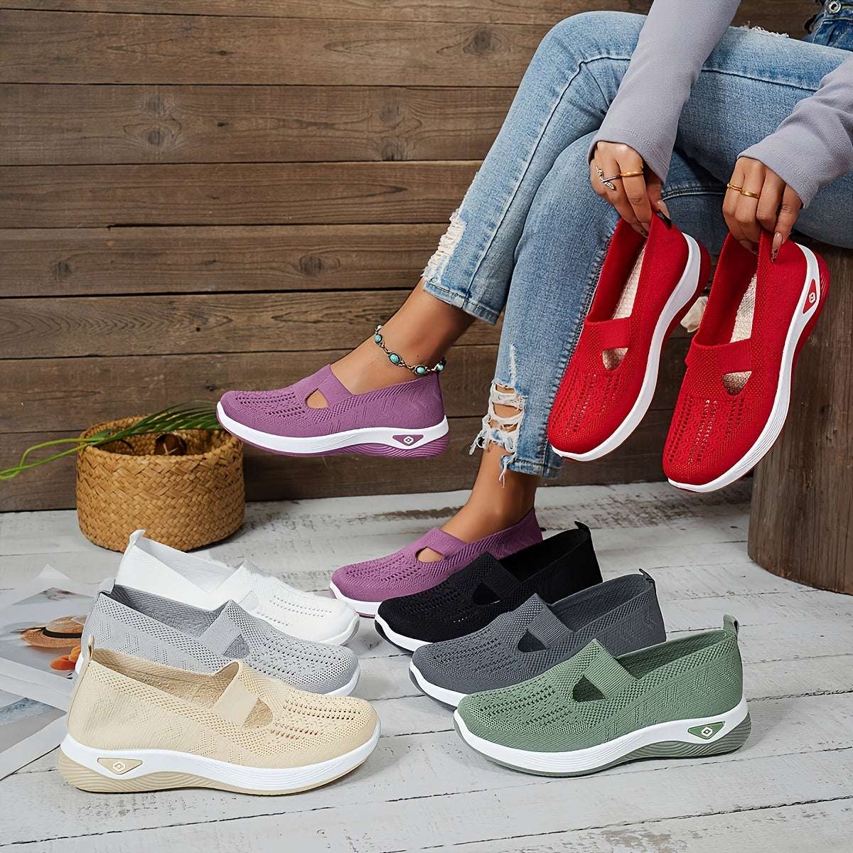 Lightweight & Comfortable Walking Shoes with Rubber Sole and Fabric Insole Versatile Footwear in Multiple Colors - Hand Washable