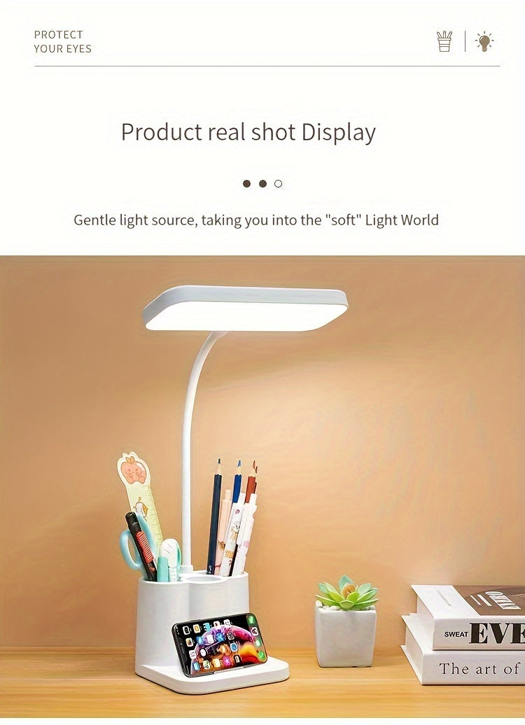 2 in 1 Pencil Holder Organiser and LED Desk Lamp with Touch Control