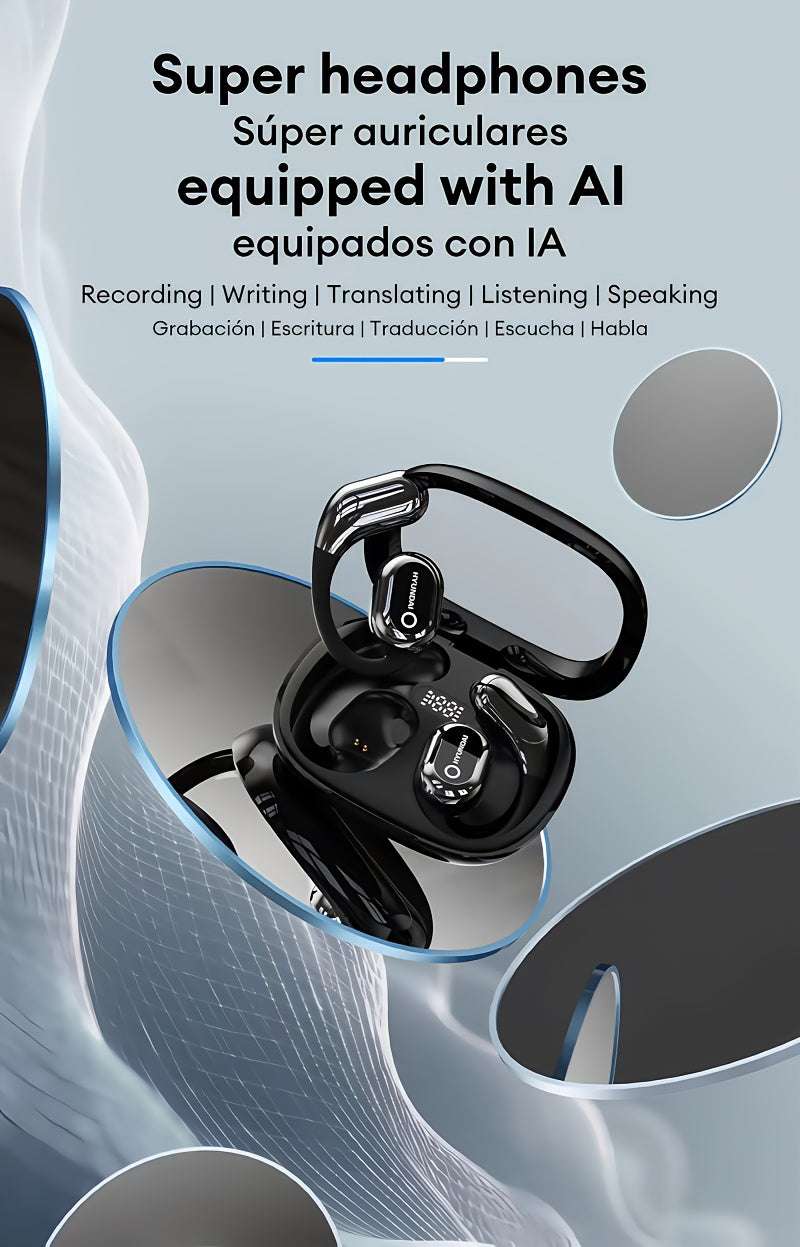 New Multi-Language Real-Time Translation - HY-Y16 AI Smart Translation Headphones Earphones 2025  Perfect for Business Professionals and Travelers Ideal for Meetings and Language Learning