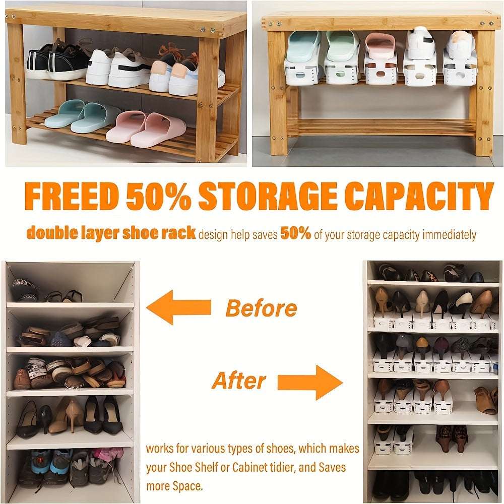 Organiser Shoes Storage 10pcs of Adjustable Shoe Racks,