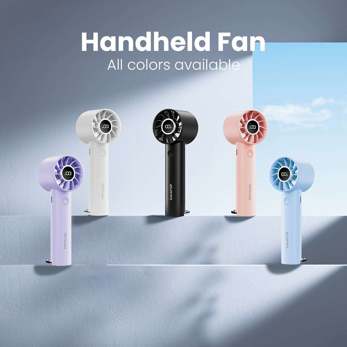 Gaiatop - Mini USB Rechargeable Portable Fan – 3-Speed Handheld Fan for Summer, Travel, & Outdoor Use