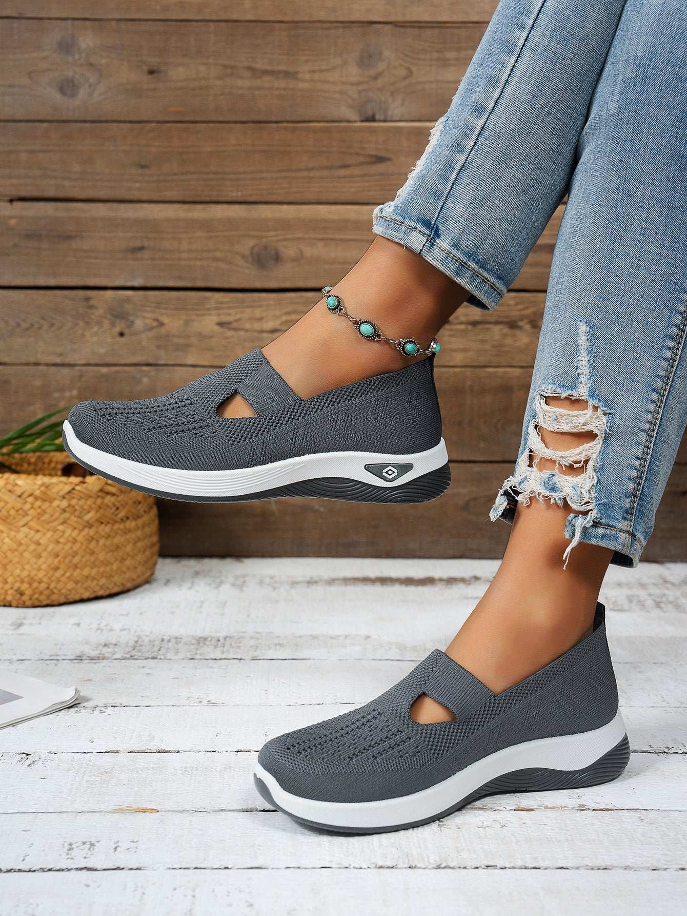 Lightweight & Comfortable Walking Shoes with Rubber Sole and Fabric Insole Versatile Footwear in Multiple Colors - Hand Washable