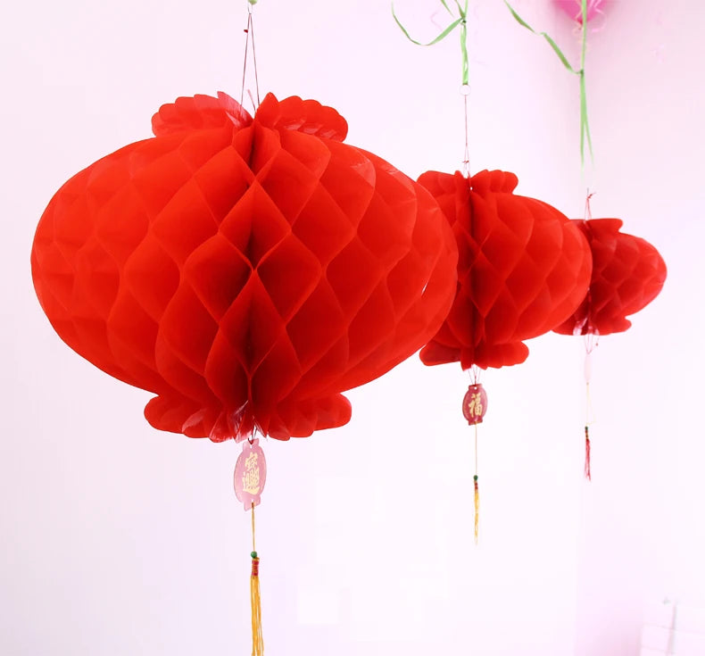 Luxure Decoration Red Paper Lantern - Waterproof Festival Lanterns