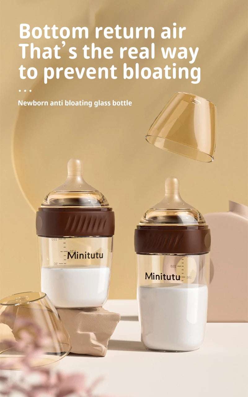 Feeding Bottle Anti-Choke Baby Bottle Infant BPA Free 0-1Y - 160ML/ 240ml Glass Milk Bottle