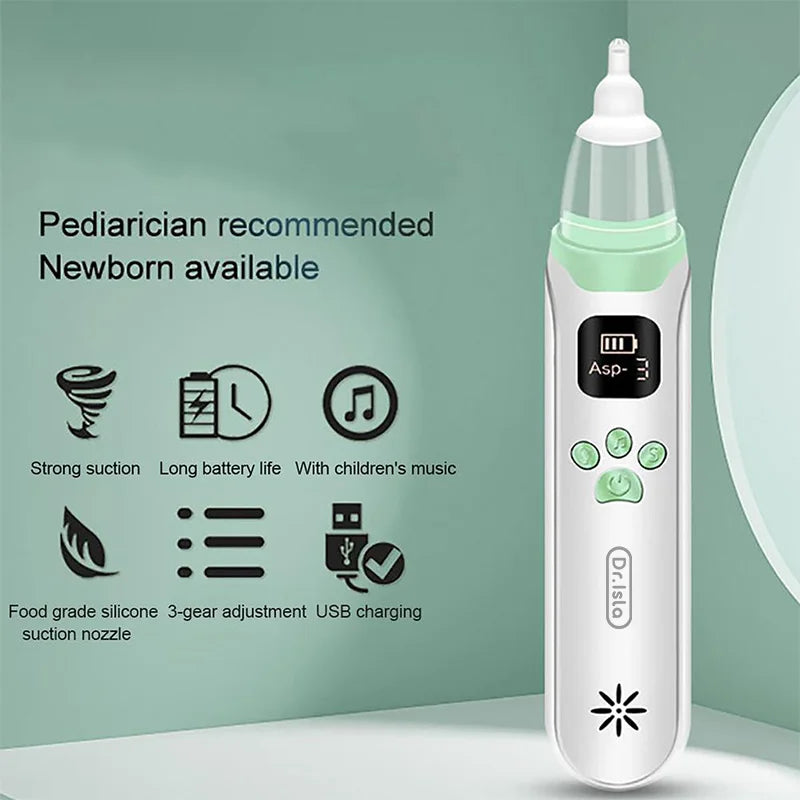 Electric Child Nasal Aspirator – Silicone Nose Cleaner with Adjustable Suction, Low Noise & Safe for Kids