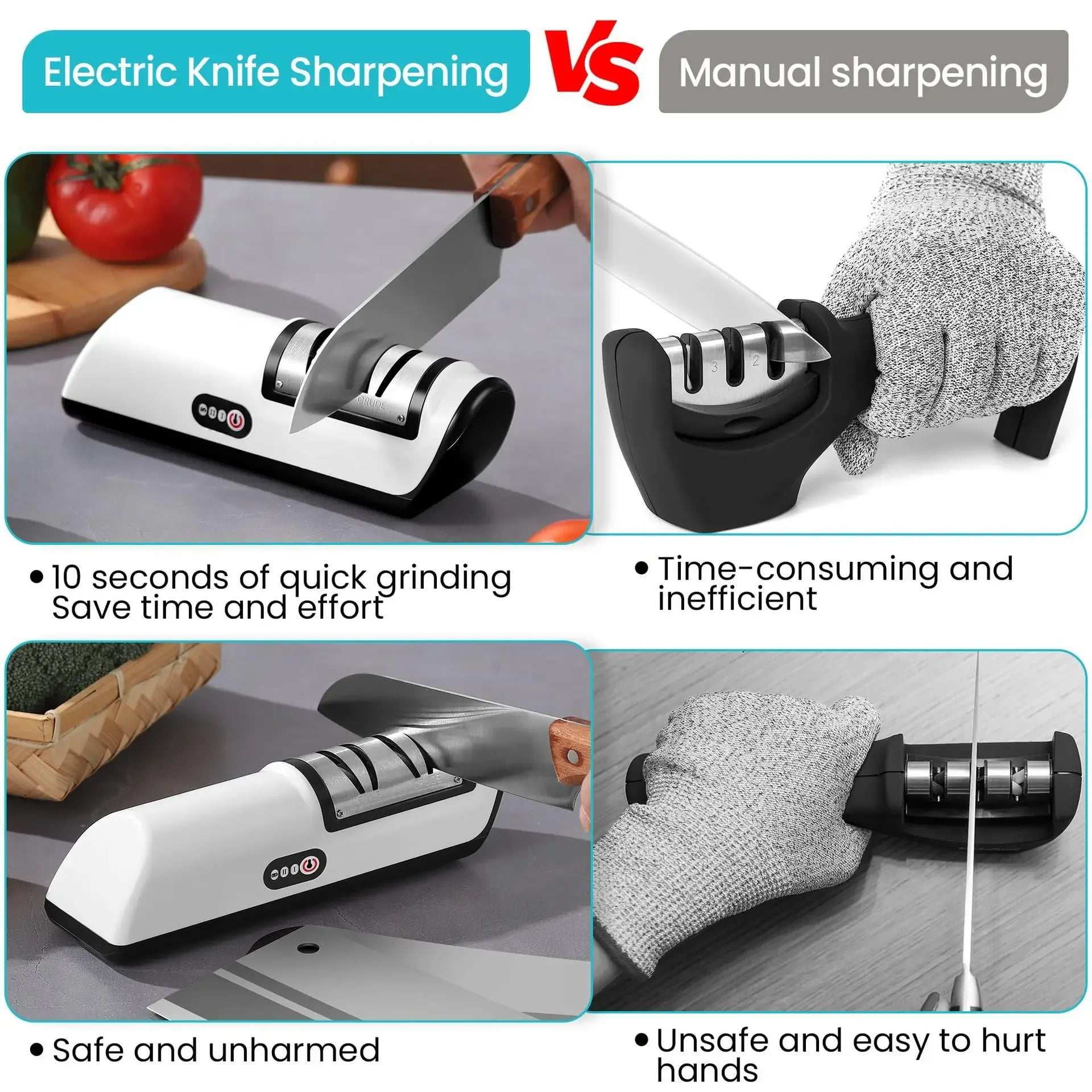 Electric Rechargeable Knife Sharpener - Household Whetstone Kitchen