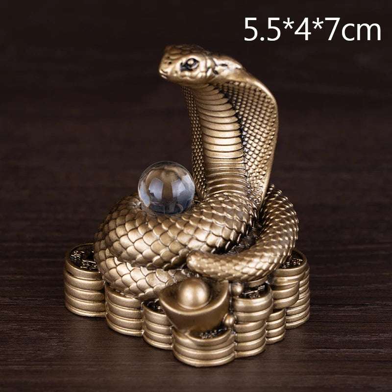 Snakes Ornaments Animal Resin Statue Chinese Style Tabletop Feng Shui Lucky Crafts - 2025 Year Of The Snake