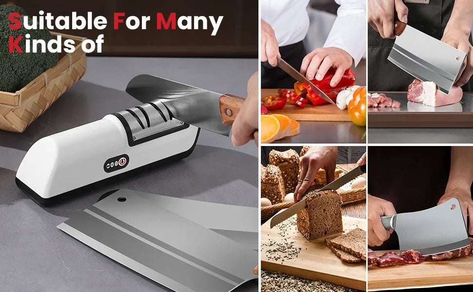 Electric Rechargeable Knife Sharpener - Household Whetstone Kitchen