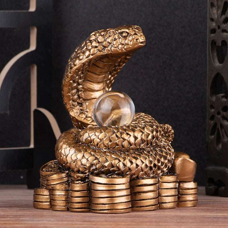 Snakes Ornaments Animal Resin Statue Chinese Style Tabletop Feng Shui Lucky Crafts - 2025 Year Of The Snake