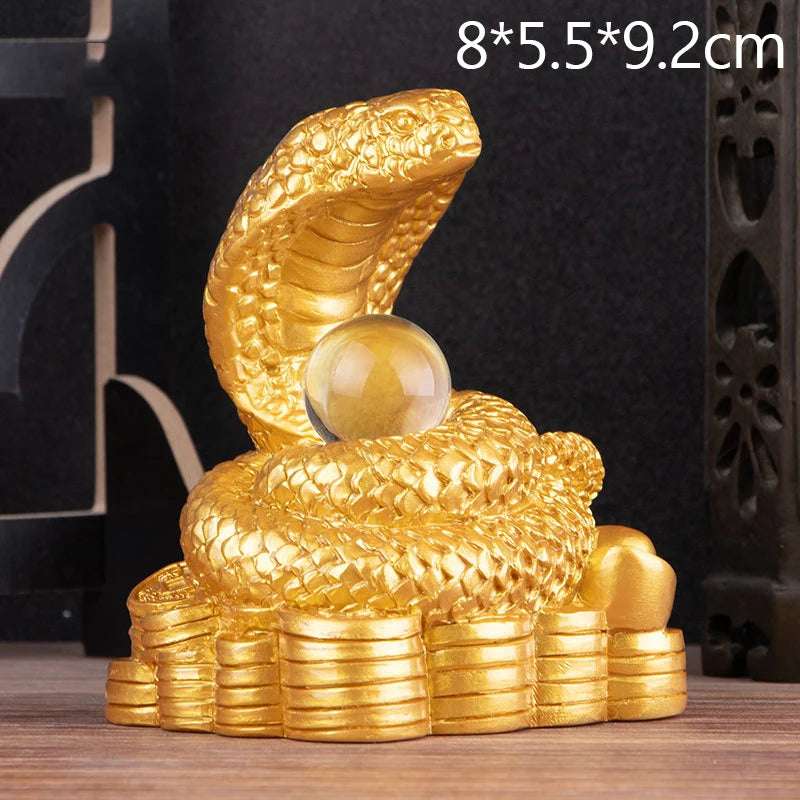 Snakes Ornaments Animal Resin Statue Chinese Style Tabletop Feng Shui Lucky Crafts - 2025 Year Of The Snake