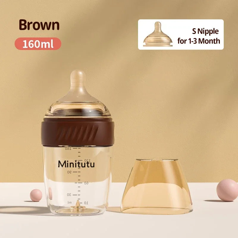 Feeding Bottle Anti-Choke Baby Bottle Infant BPA Free 0-1Y - 160ML/ 240ml Glass Milk Bottle