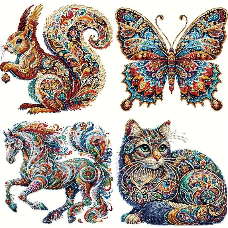 Kit Picture 5D Handmade Diamond Mosaic Art DIY Diamond Painting Animal  
Chose your Art: Squirrel, Butterfly, Horse, or Cat