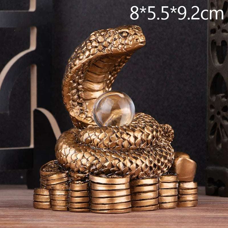 Snakes Ornaments Animal Resin Statue Chinese Style Tabletop Feng Shui Lucky Crafts - 2025 Year Of The Snake