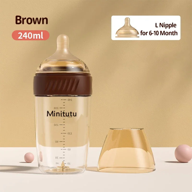 Feeding Bottle Anti-Choke Baby Bottle Infant BPA Free 0-1Y - 160ML/ 240ml Glass Milk Bottle