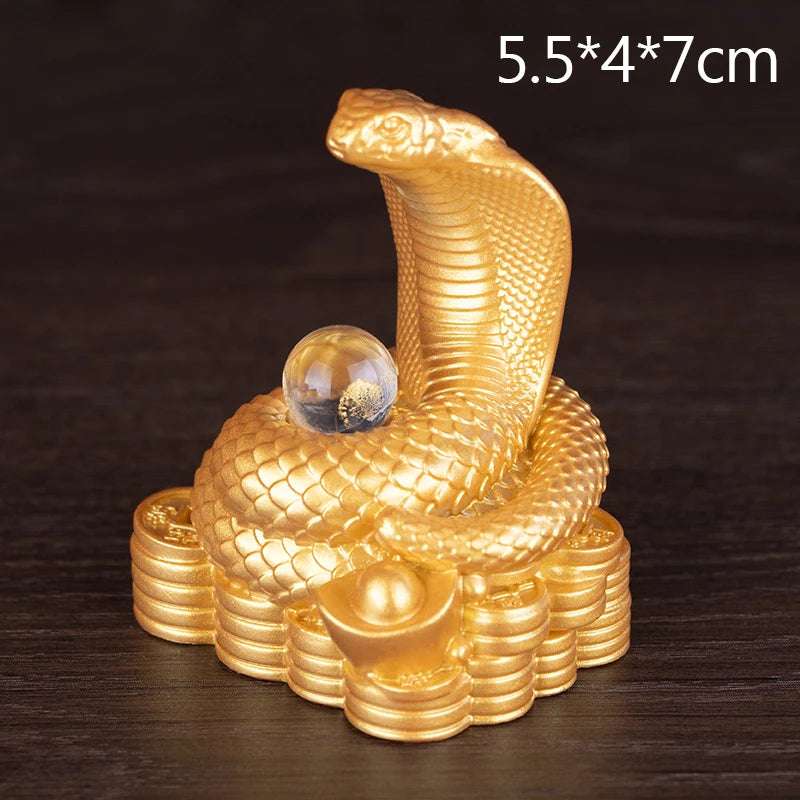 Snakes Ornaments Animal Resin Statue Chinese Style Tabletop Feng Shui Lucky Crafts - 2025 Year Of The Snake