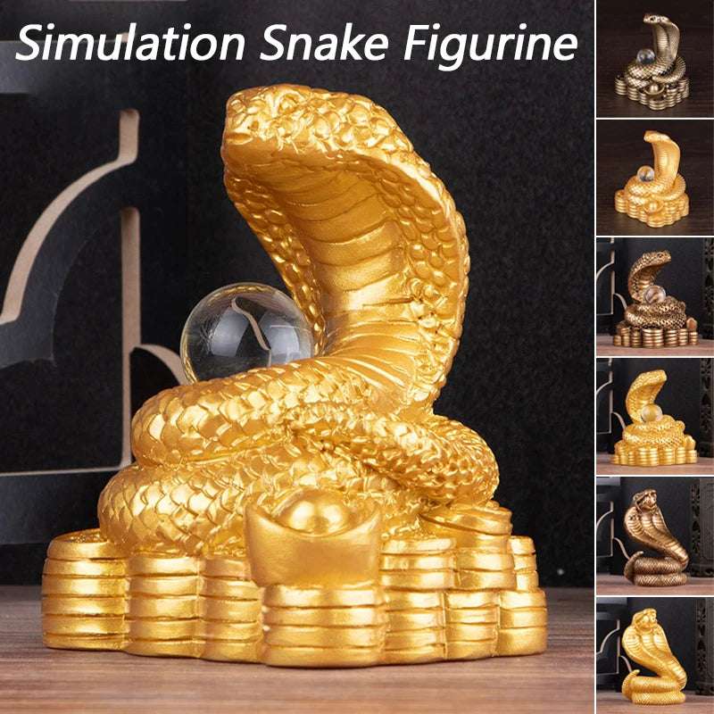 Snakes Ornaments Animal Resin Statue Chinese Style Tabletop Feng Shui Lucky Crafts - 2025 Year Of The Snake