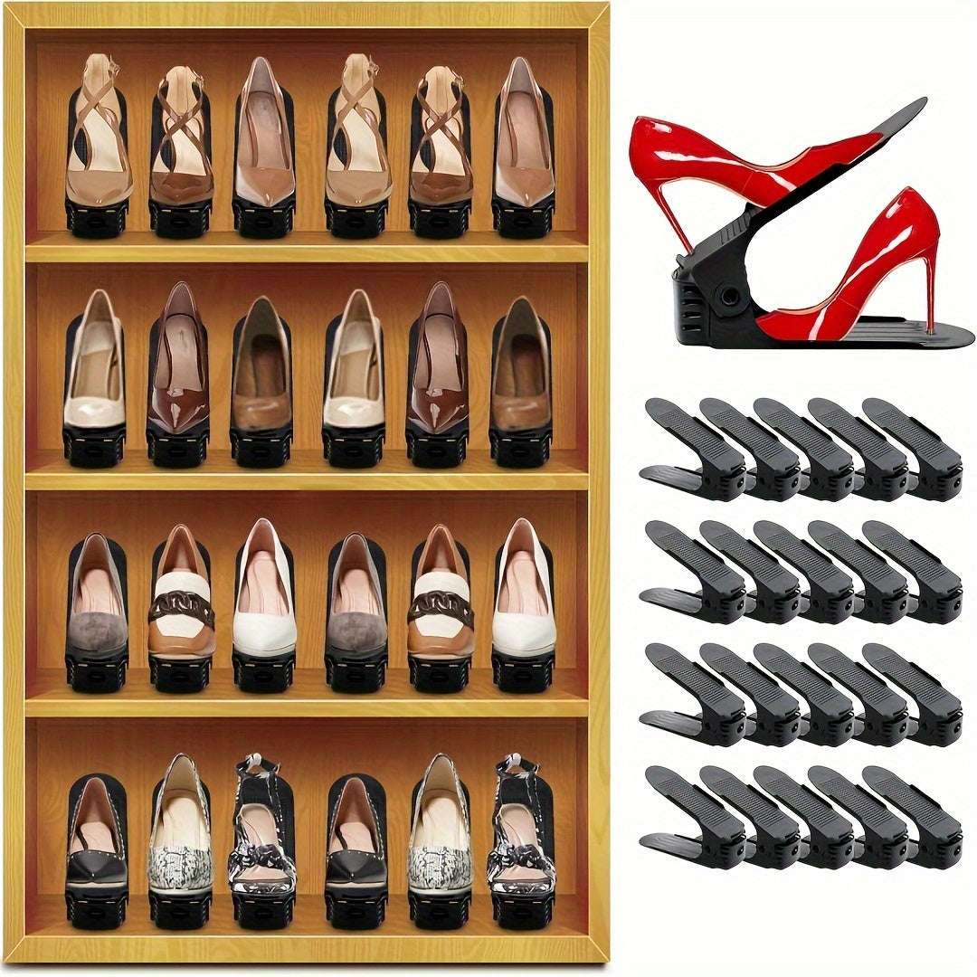 Organiser Shoes Storage 10pcs of Adjustable Shoe Racks,