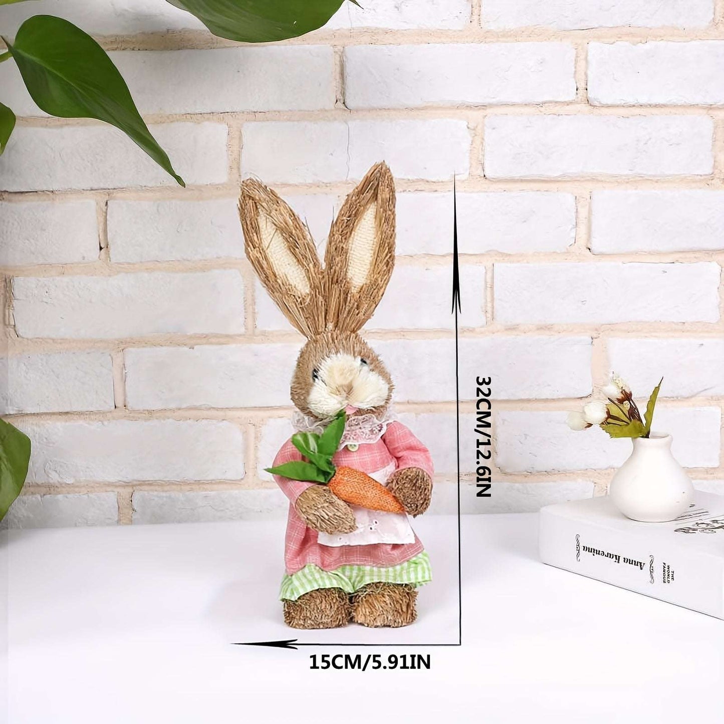 Easter Bunny Decorations Set - Linen & Foam Simulated Rabbit