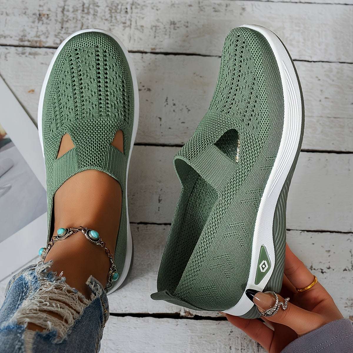 Lightweight & Comfortable Walking Shoes with Rubber Sole and Fabric Insole Versatile Footwear in Multiple Colors - Hand Washable