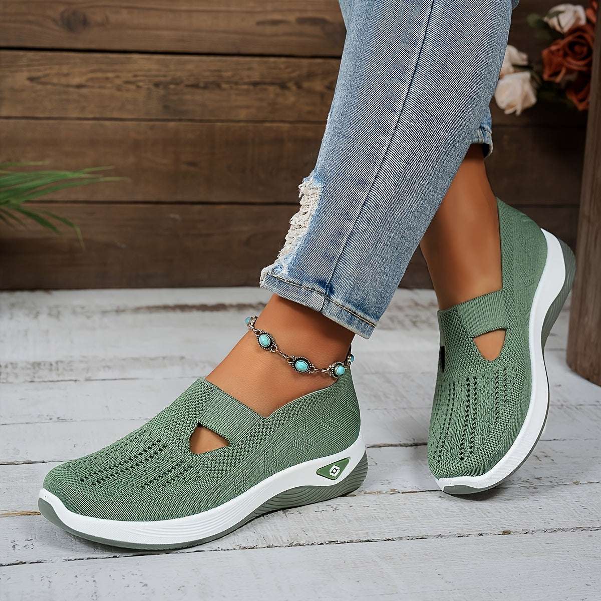 Lightweight & Comfortable Walking Shoes with Rubber Sole and Fabric Insole Versatile Footwear in Multiple Colors - Hand Washable