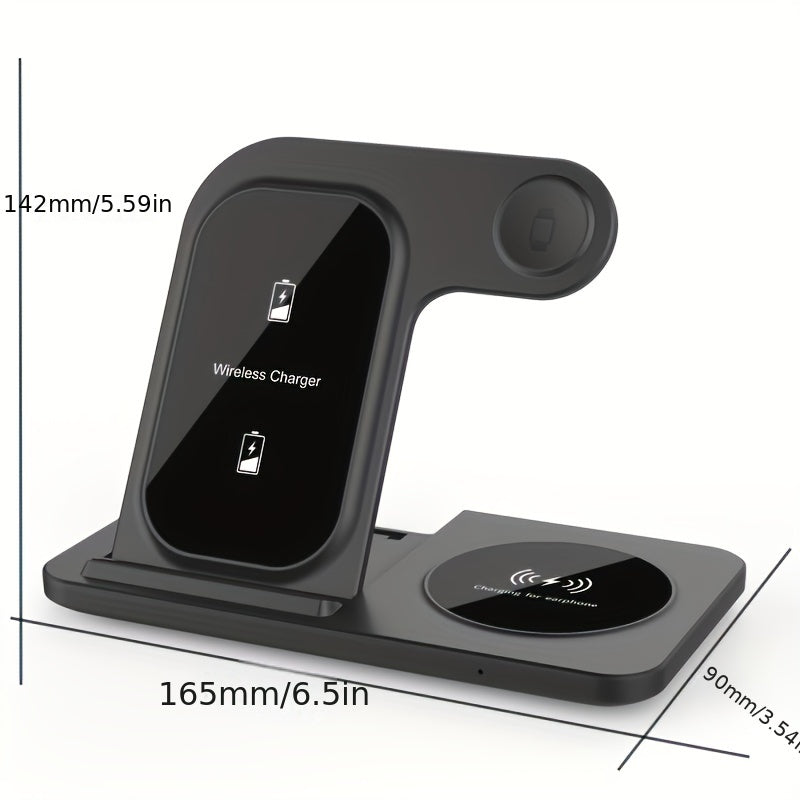 3-in-1 Fast Wireless Charger Stand for iPhone, Apple Watch, and AirPods  Great Gift Idea