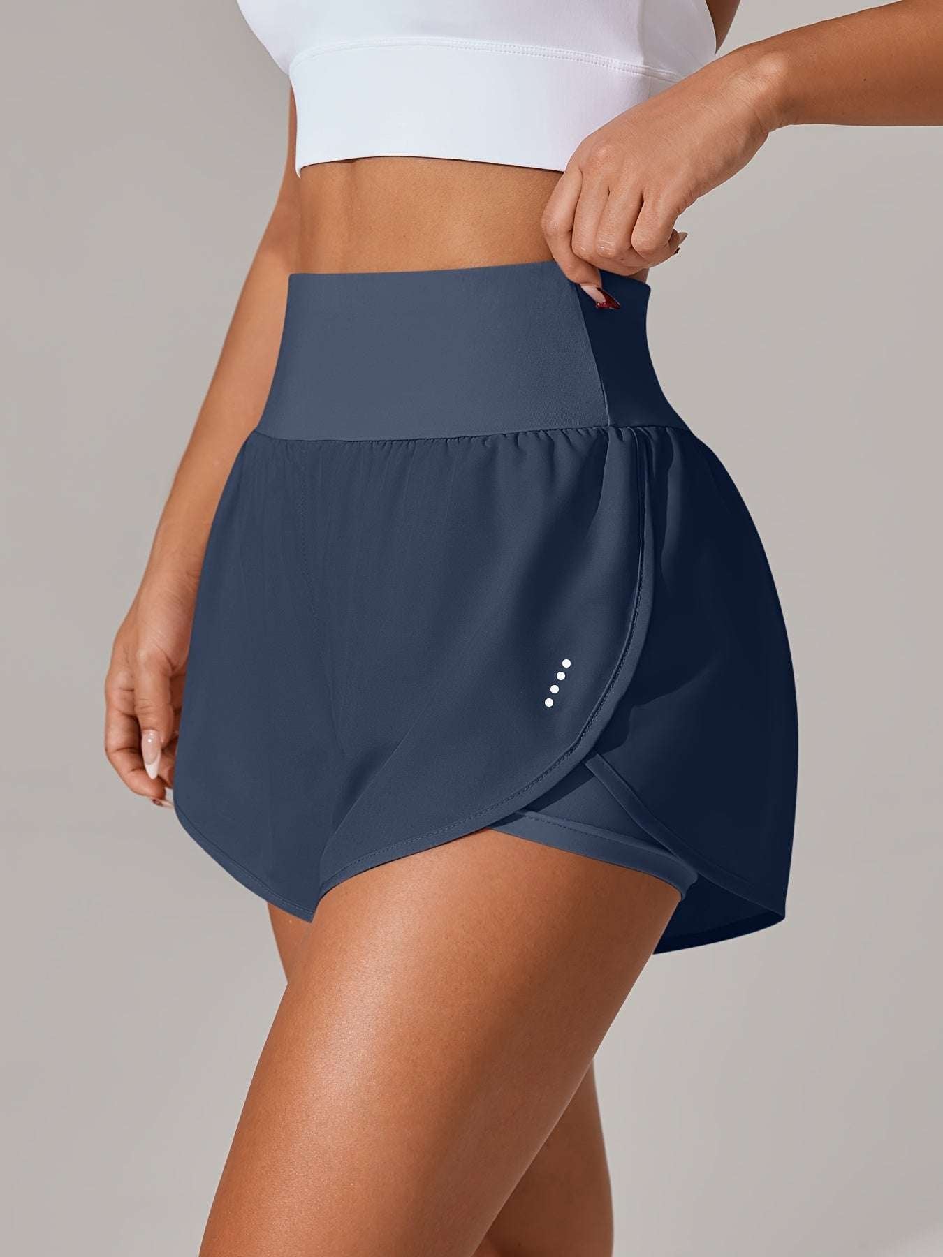 Women's Light Yoga Shorts - Casual & Loose-Fit, High-Waisted with Ruffle Detail, Stretchy Polyester-Elastane Blend, Machine Washable, Perfect for Spring/Summer/Fall