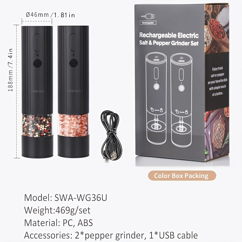 Salt & Pepper Grinder Set 2pcs Electric -  Perfect for Home Kitchen