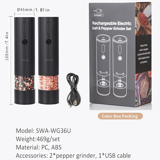 Salt & Pepper Grinder Set 2pcs Electric -  Perfect for Home Kitchen